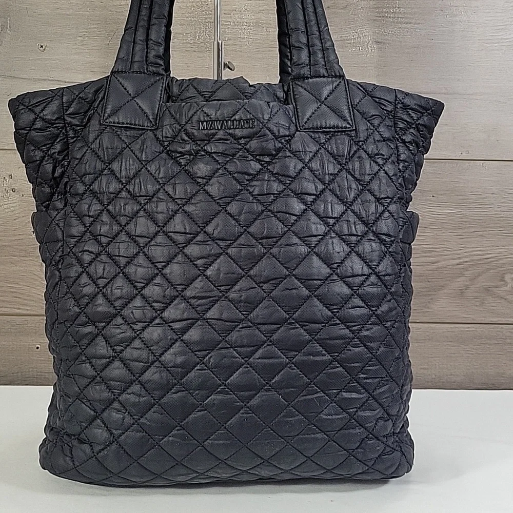 MZ Wallace Navy Blue Quilted Tote Bag